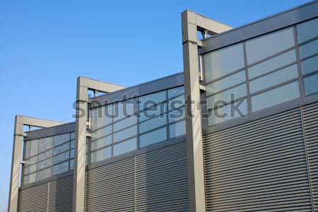 Modern facade of an industrial building Stock photo © elxeneize