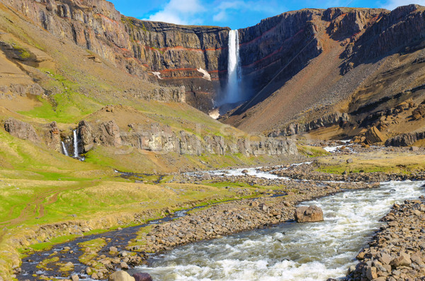 Stock photo: The Hengifoss waterfall in Iceland