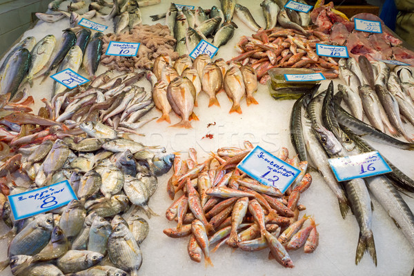 Fresh fish at a market Stock photo © elxeneize