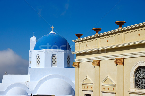Church and old house in Pyrgos Stock photo © elxeneize