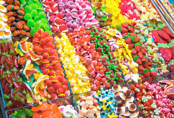 Mouth-watering candy at a market Stock photo © elxeneize