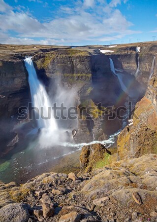 Islandia dos cascadas ejecutando rock cascada Foto stock © elxeneize