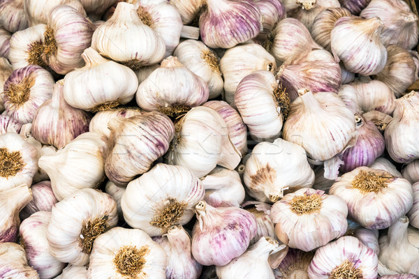 Foto stock: Fresco · alho · venda · mercado · comida · natureza