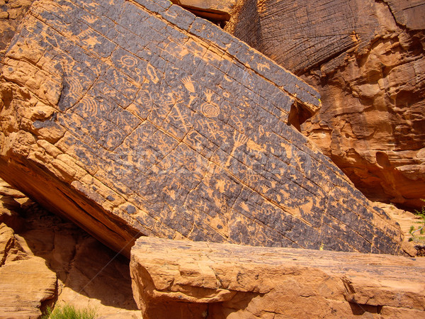 őslakos amerikai ősi rajzok homokkő kő Stock fotó © emattil