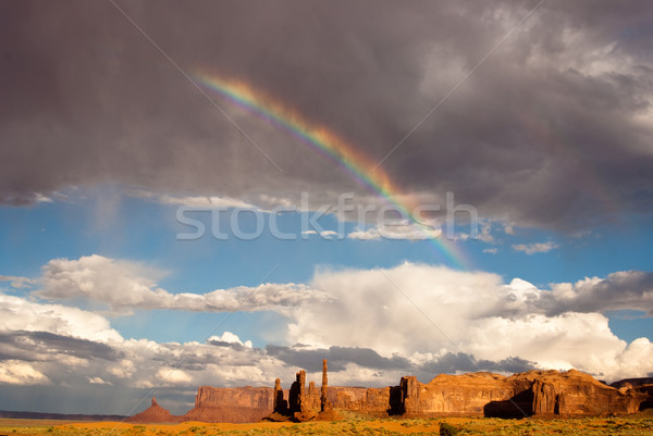 Rainbow and Sunshine at Monument Valley Stock photo © emattil