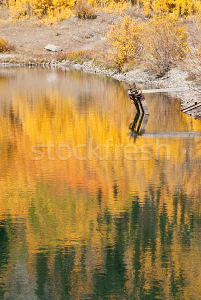 Kristály tó ősz szín Colorado égbolt Stock fotó © emattil