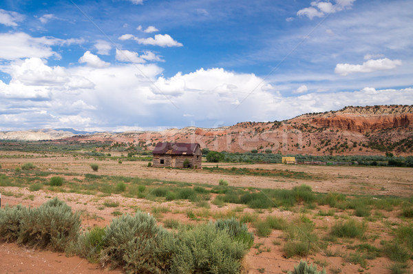 Boerderij stijl wonen landelijk Utah woestijn Stockfoto © emattil