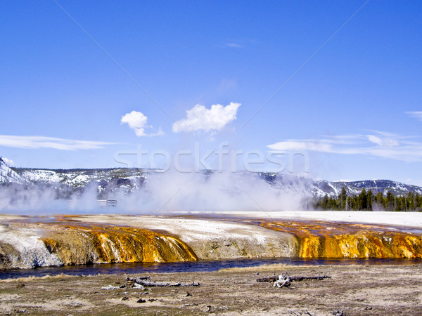 Renkli nehir park Wyoming ABD bulutlar Stok fotoğraf © emattil