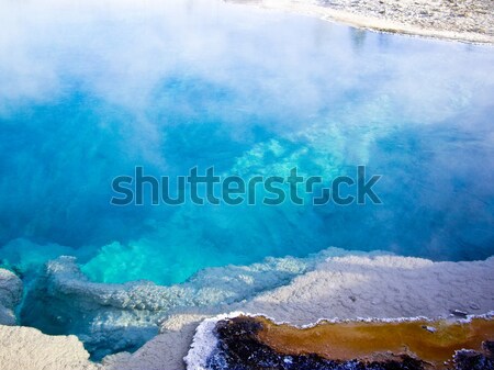Steaming blue thermal pool Yellowstone  Stock photo © emattil