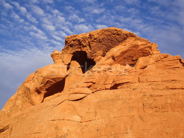 Foto stock: Vibrante · laranja · rocha · arenito · azul · deserto