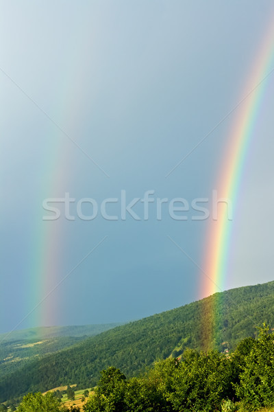 Regenbogen Himmel Hintergrund Schönheit Sommer Bereich Stock foto © emese73