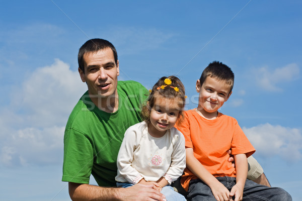 Famille heureuse séance pierre père heureux enfants [[stock_photo]] © emese73