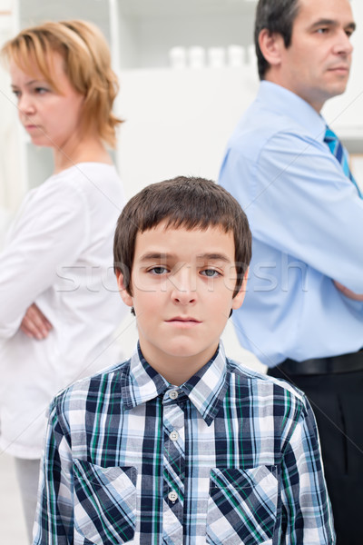 Conflit famille impuissant triste garçon parents [[stock_photo]] © emese73