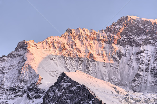 Hombro crepúsculo paisaje nieve rock frío Foto stock © emiddelkoop