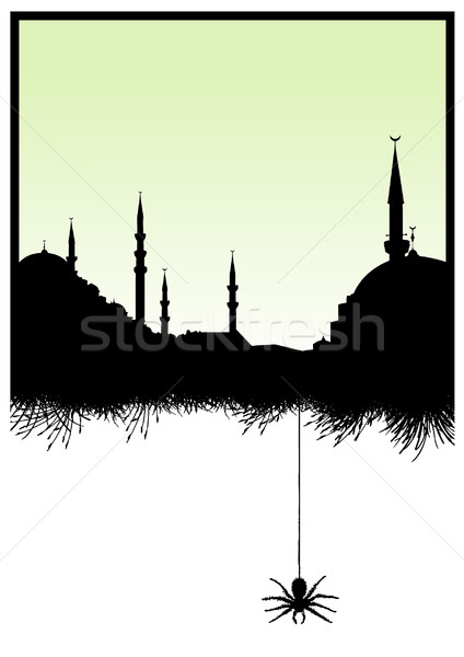 Moschee abstrakten Hintergrund Web Silhouette asia Stock foto © emirsimsek