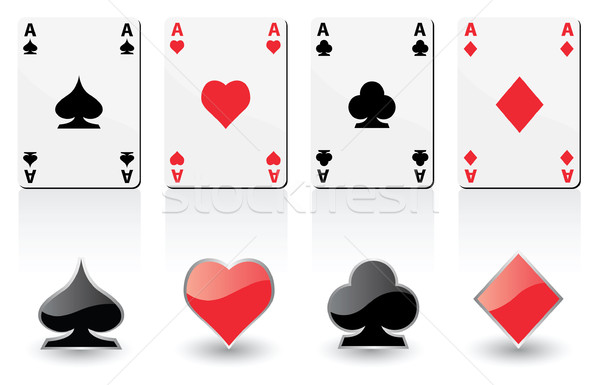 Spelen kaarten vector ingesteld hart leuk Stockfoto © emirsimsek