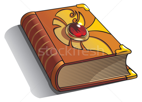 ősi könyv drágakő borító ragyogó öreg Stock fotó © ensiferrum