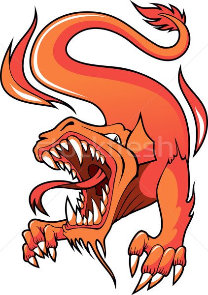 огня дракон открытых рот дизайна Азии Сток-фото © ensiferrum