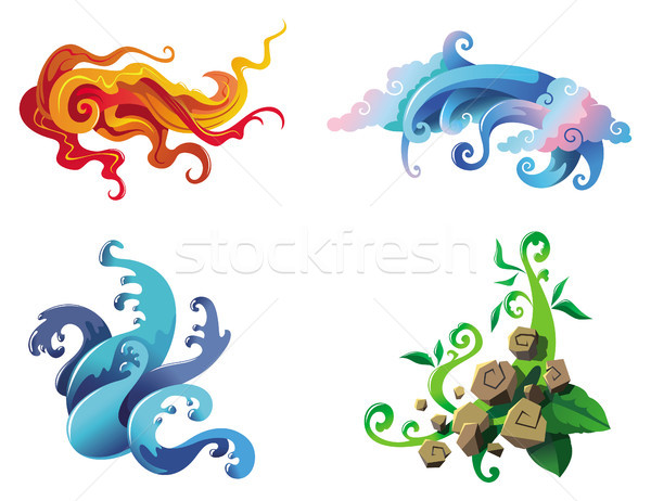 30+ Quatro Elementos Fogo Air Terra água Desenho Ilustração de stock,  gráficos vetoriais e clipart royalty-free - iStock