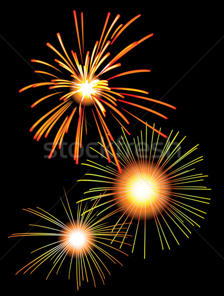 Fogos de artifício céu noturno férias céu fogo feliz Foto stock © ensiferrum