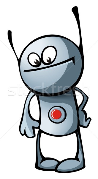 Cute мало робота кнопки улыбка фантазий Сток-фото © ensiferrum