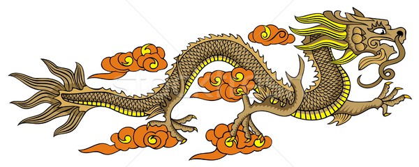 Китайский дракон Flying небе символ власти Сток-фото © ensiferrum