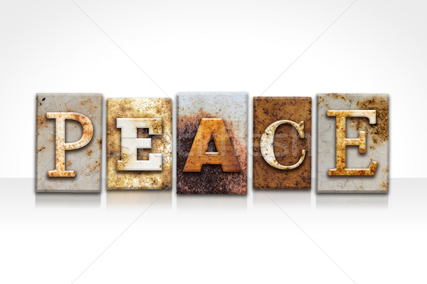 Peace Letterpress Concept Isolated on White Stock photo © enterlinedesign