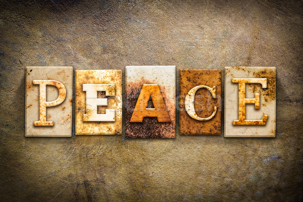Peace Concept Letterpress Leather Theme Stock photo © enterlinedesign