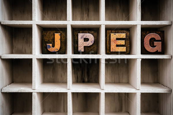 JPEG Concept Wooden Letterpress Type in Drawer Stock photo © enterlinedesign