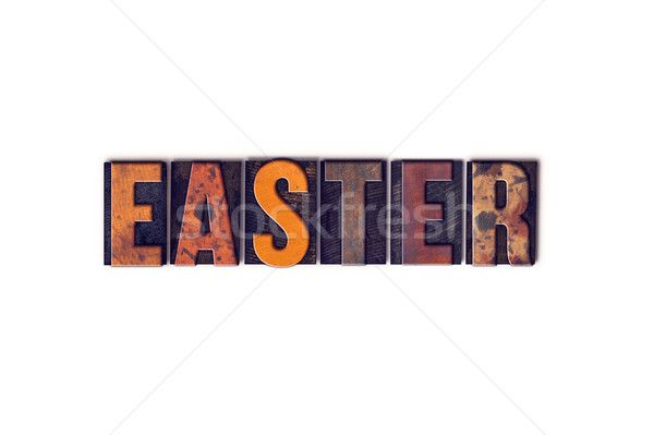 Easter Concept Isolated Letterpress Type Stock photo © enterlinedesign