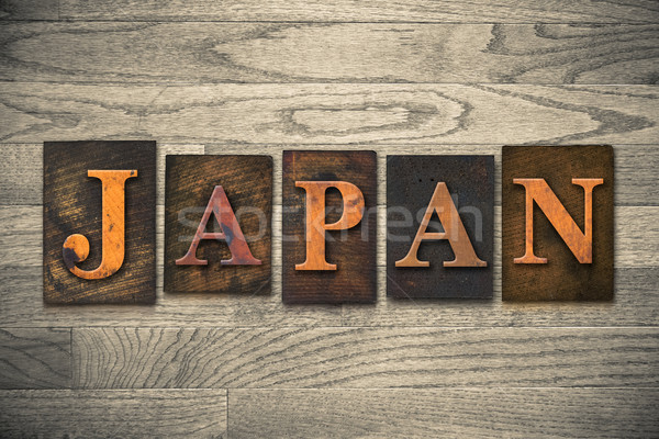 Tokyo Wooden Letterpress Concept Stock photo © enterlinedesign