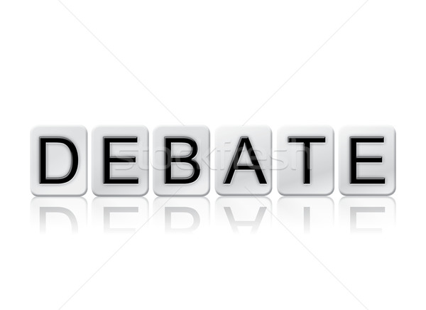 Debatte isoliert gefliesten Briefe Wort geschrieben Stock foto © enterlinedesign