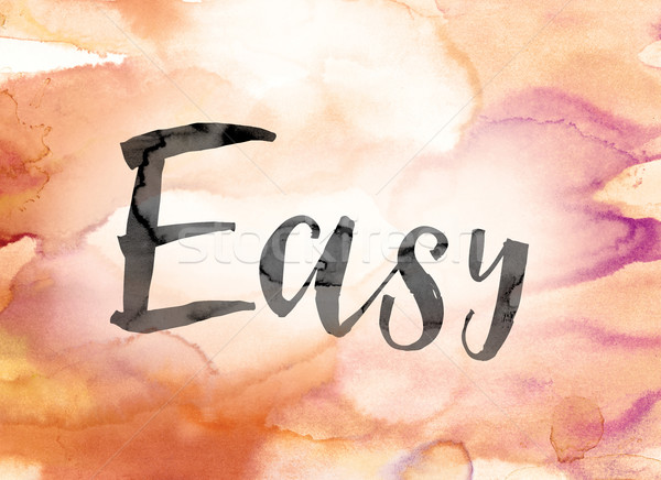 Easy Colorful Watercolor and Ink Word Art Stock photo © enterlinedesign