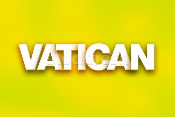 Stockfoto: Vaticaan · kleurrijk · woord · kunst · geschreven · witte