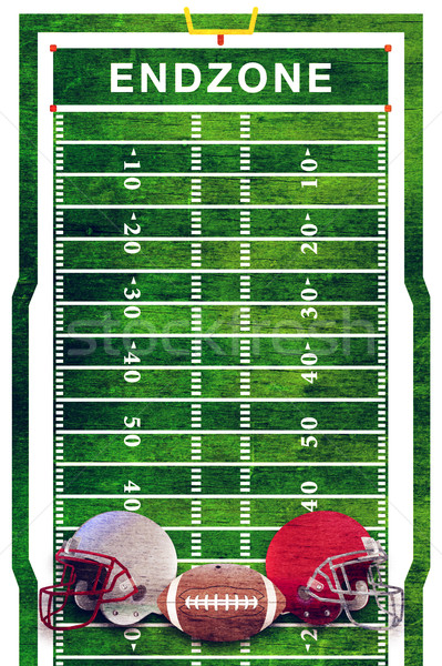 American Football, Field, Helmets Grunge Background Stock photo © enterlinedesign