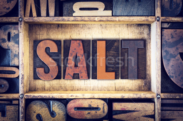 Salt Concept Letterpress Type Stock photo © enterlinedesign