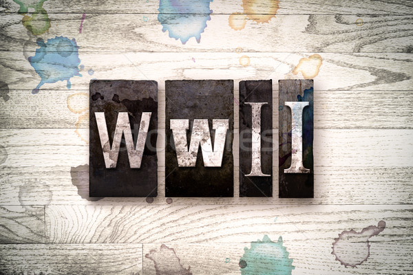 WWII Concept Metal Letterpress Type Stock photo © enterlinedesign