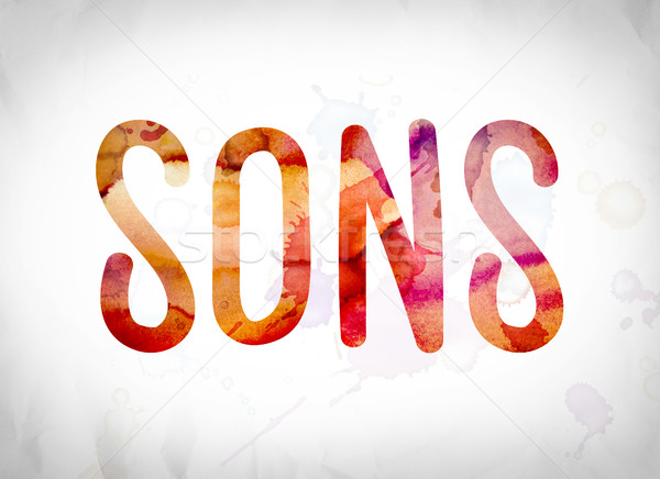 Sons Concept Watercolor Word Art Stock photo © enterlinedesign
