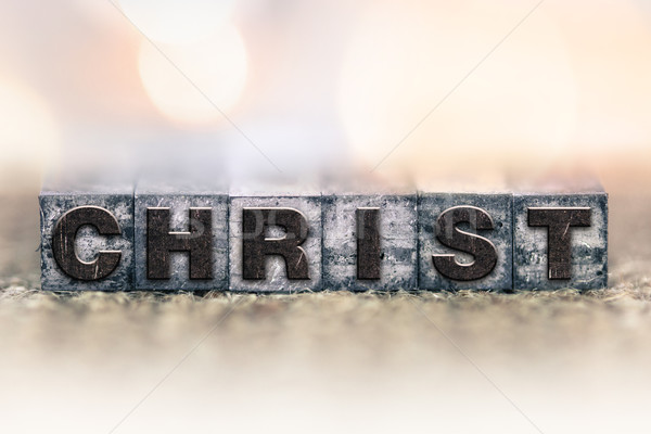 Christ Concept Vintage Letterpress Type Stock photo © enterlinedesign