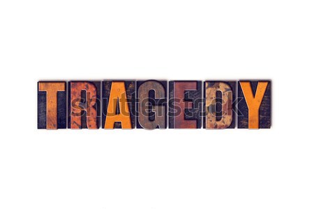 Tragedia isolato tipo parola scritto Foto d'archivio © enterlinedesign