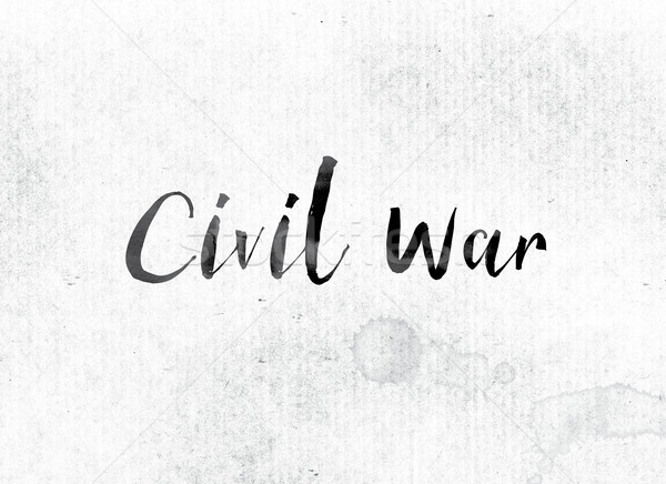 Polgárháború festett tinta szó vízfesték fehér Stock fotó © enterlinedesign