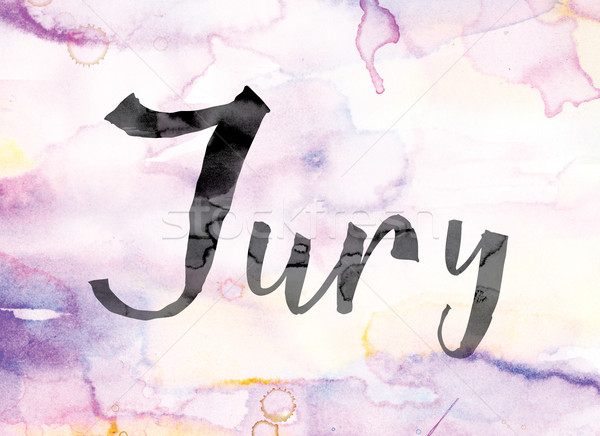 Jury Colorful Watercolor and Ink Word Art Stock photo © enterlinedesign