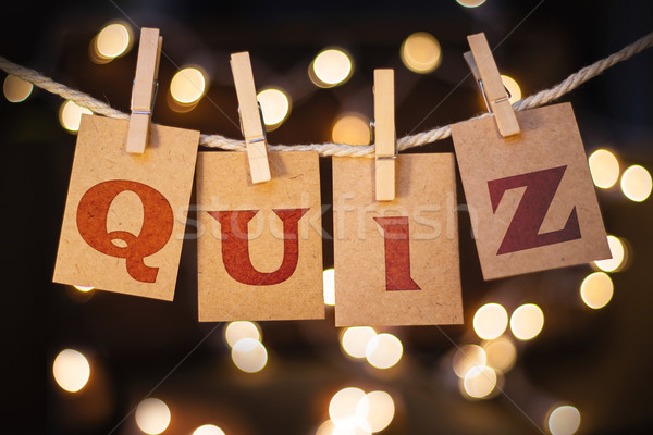 Quiz Concept Clipped Cards and Lights Stock photo © enterlinedesign