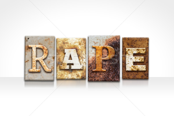 Rape Letterpress Concept Isolated on White Stock photo © enterlinedesign