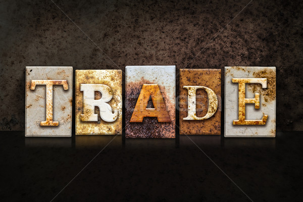 Trade Letterpress Concept on Dark Background Stock photo © enterlinedesign