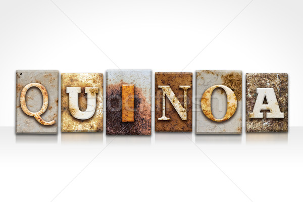 Quinoa Letterpress Concept Isolated on White Stock photo © enterlinedesign