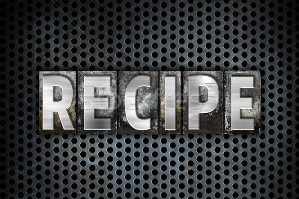Recipe Concept Metal Letterpress Type Stock photo © enterlinedesign