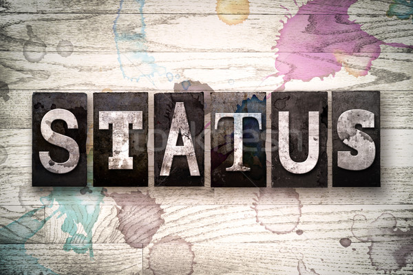 Status Concept Metal Letterpress Type Stock photo © enterlinedesign