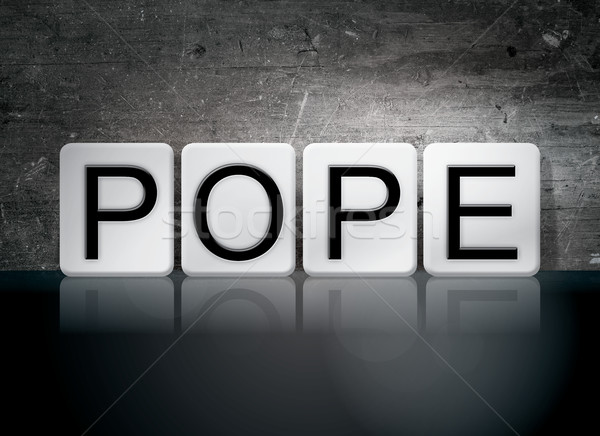 Paus betegelde brieven woord geschreven witte Stockfoto © enterlinedesign