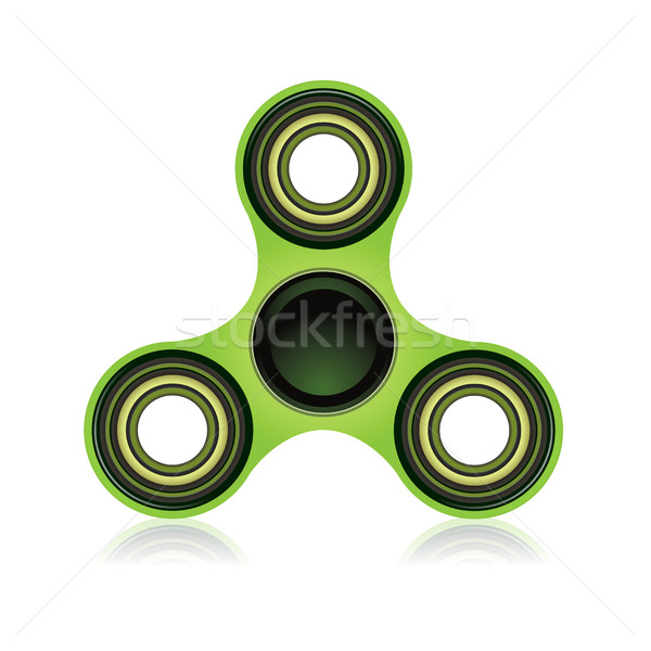 Stock photo: Green Fidget Spinner Focus Toy Illustration